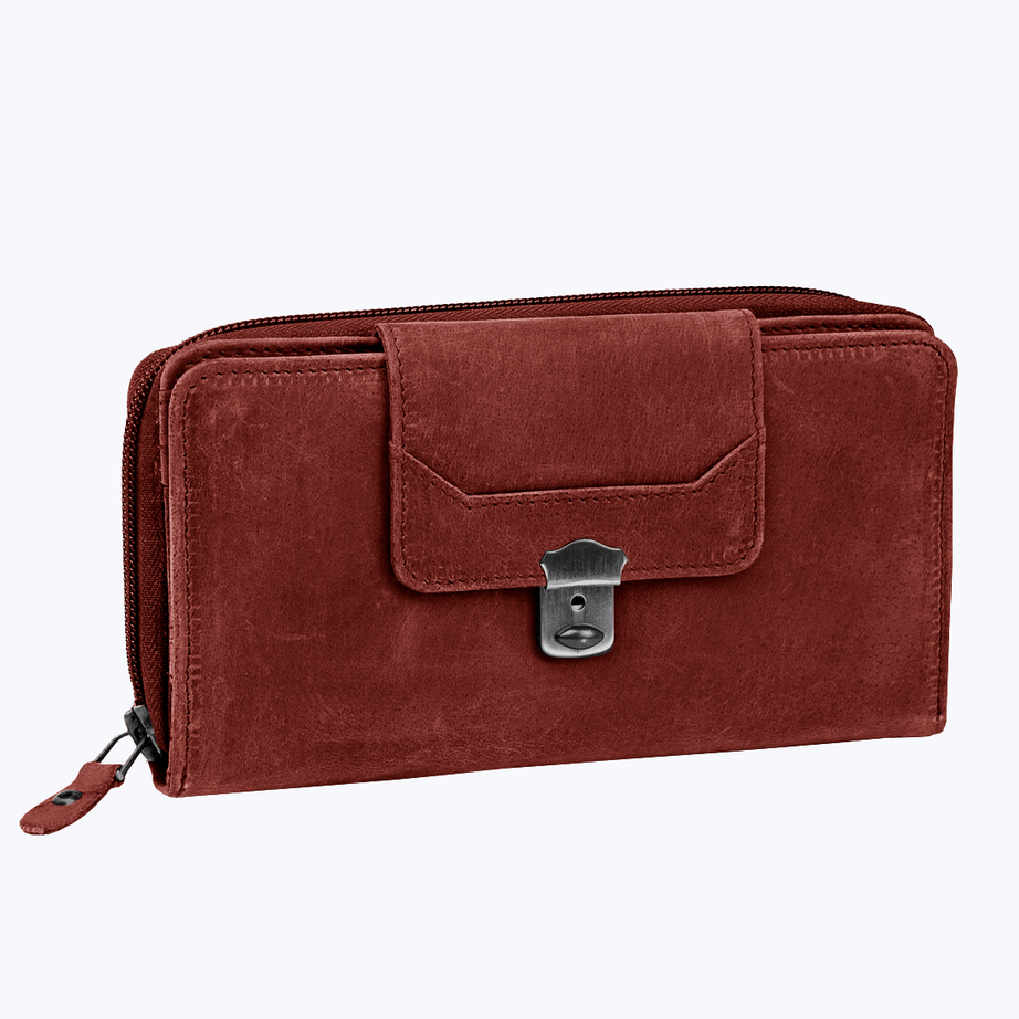 Leather zip around wallet