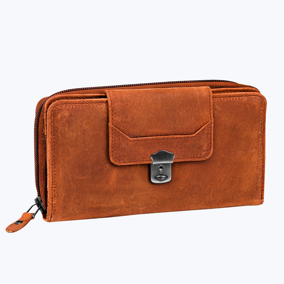 Leather zip around wallet