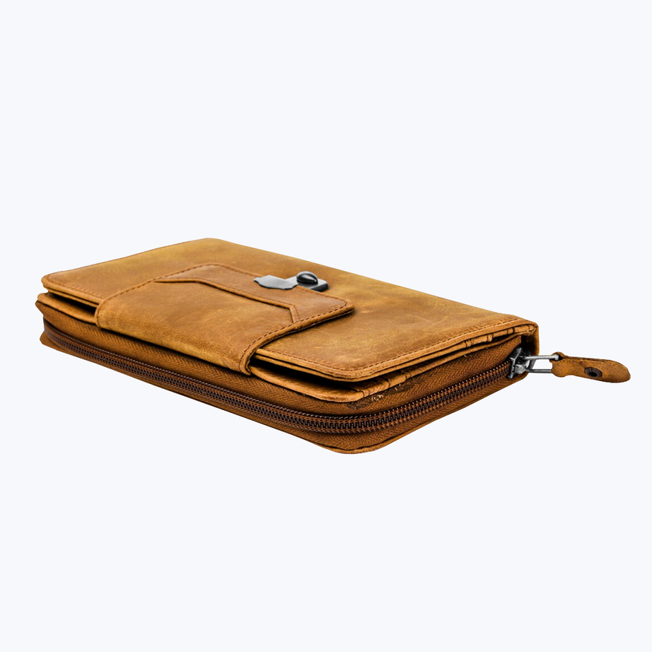 Leather zip around wallet