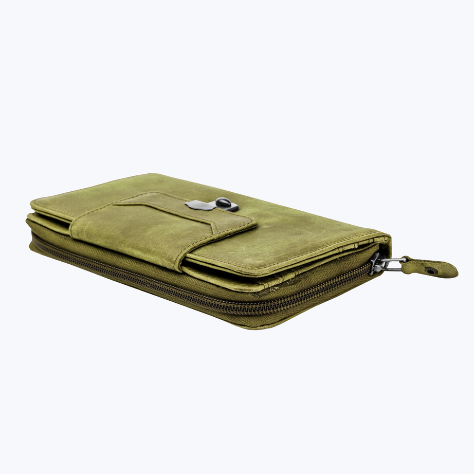 Leather zip around wallet