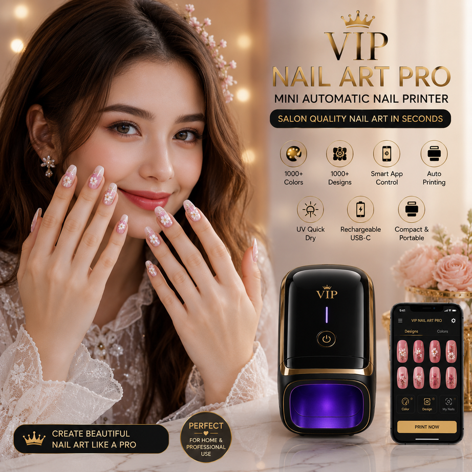 VIP Nail Art Pro – Mini Automatic Nail Art Printer with Smart App Control